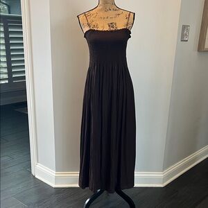 Elegant Brown Strapless Dress